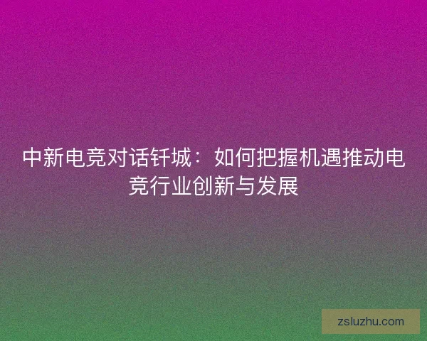中新电竞对话钎城：如何把握机遇推动电竞行业创新与发展